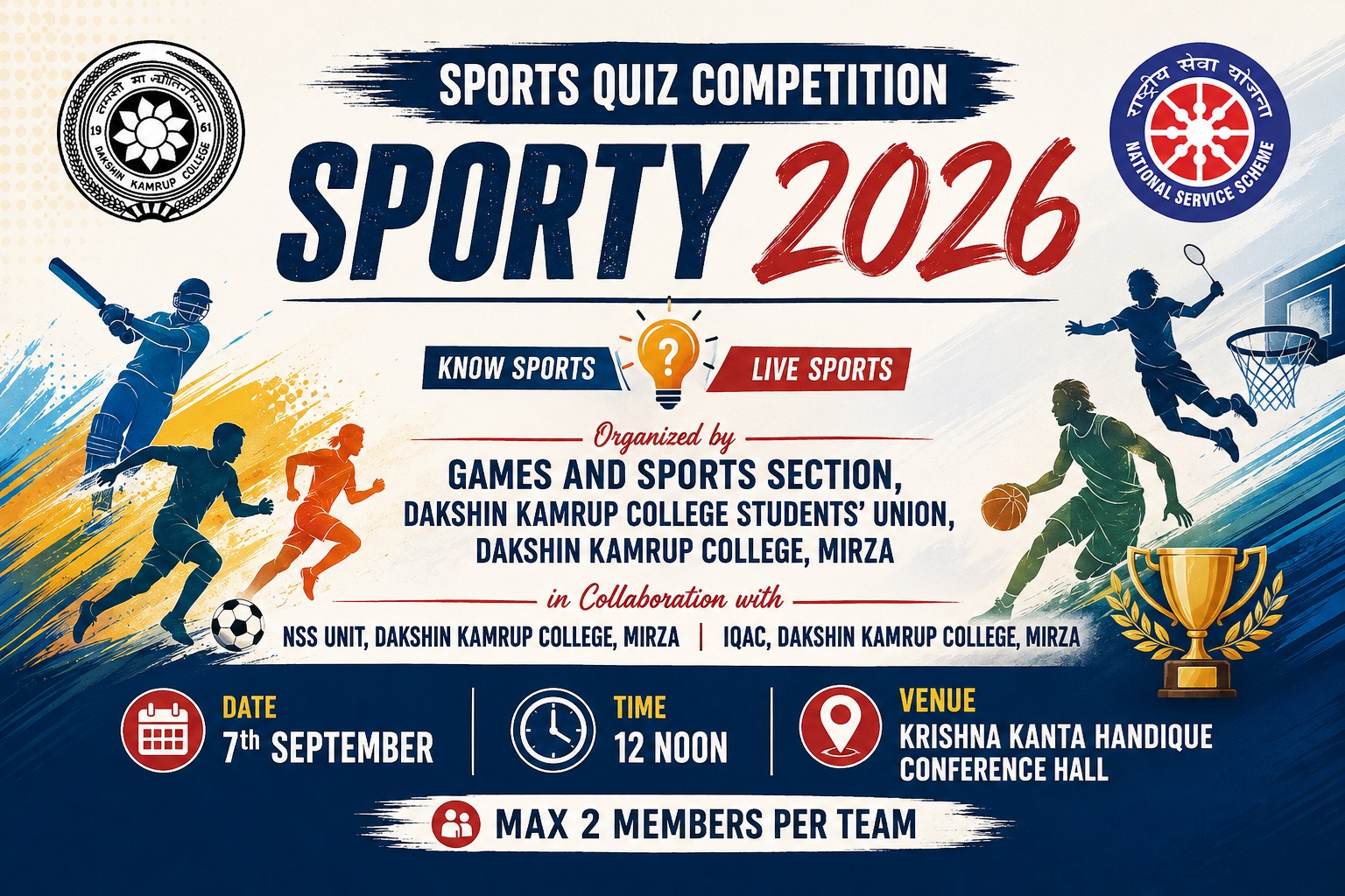 Sports Quiz Competition Sporty 2026 Organised by Students Union